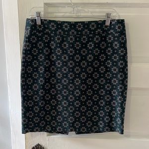 Green and gray floral skirt
